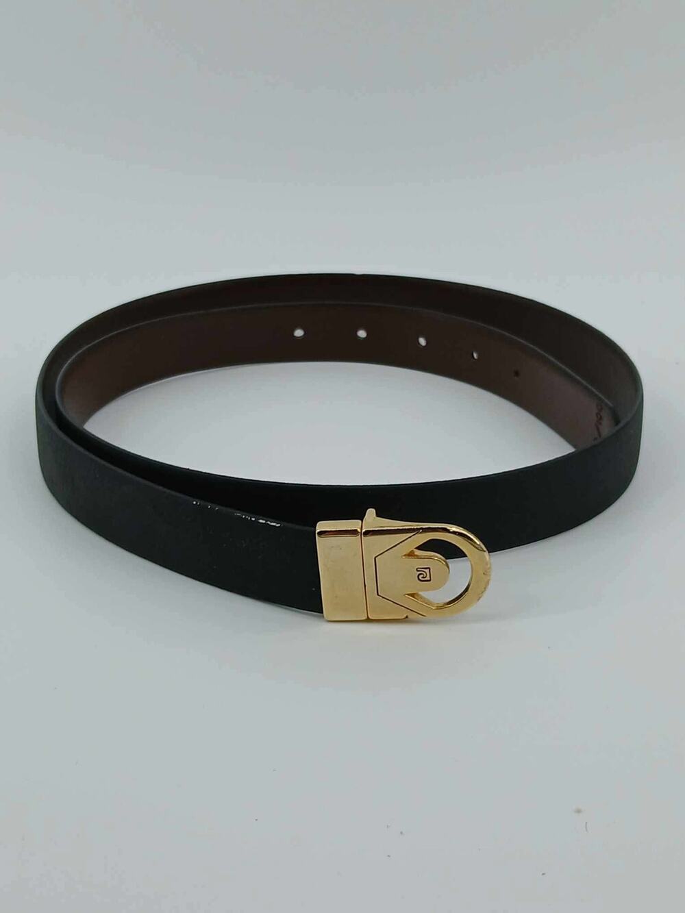 Pierre Cardin vintage leather belt with gold-tone C buckle (40)